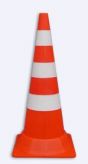 Конус КС-3.4.0 (оранжевый, 3 белые полосы, с утяжелителем, высота 750 мм)